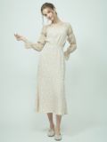 【PRIVEVE×RUNA】フラワーシャーリングスリーブワンピース priveve×runa フラワーシャーリングスリーブワンピース ブラック