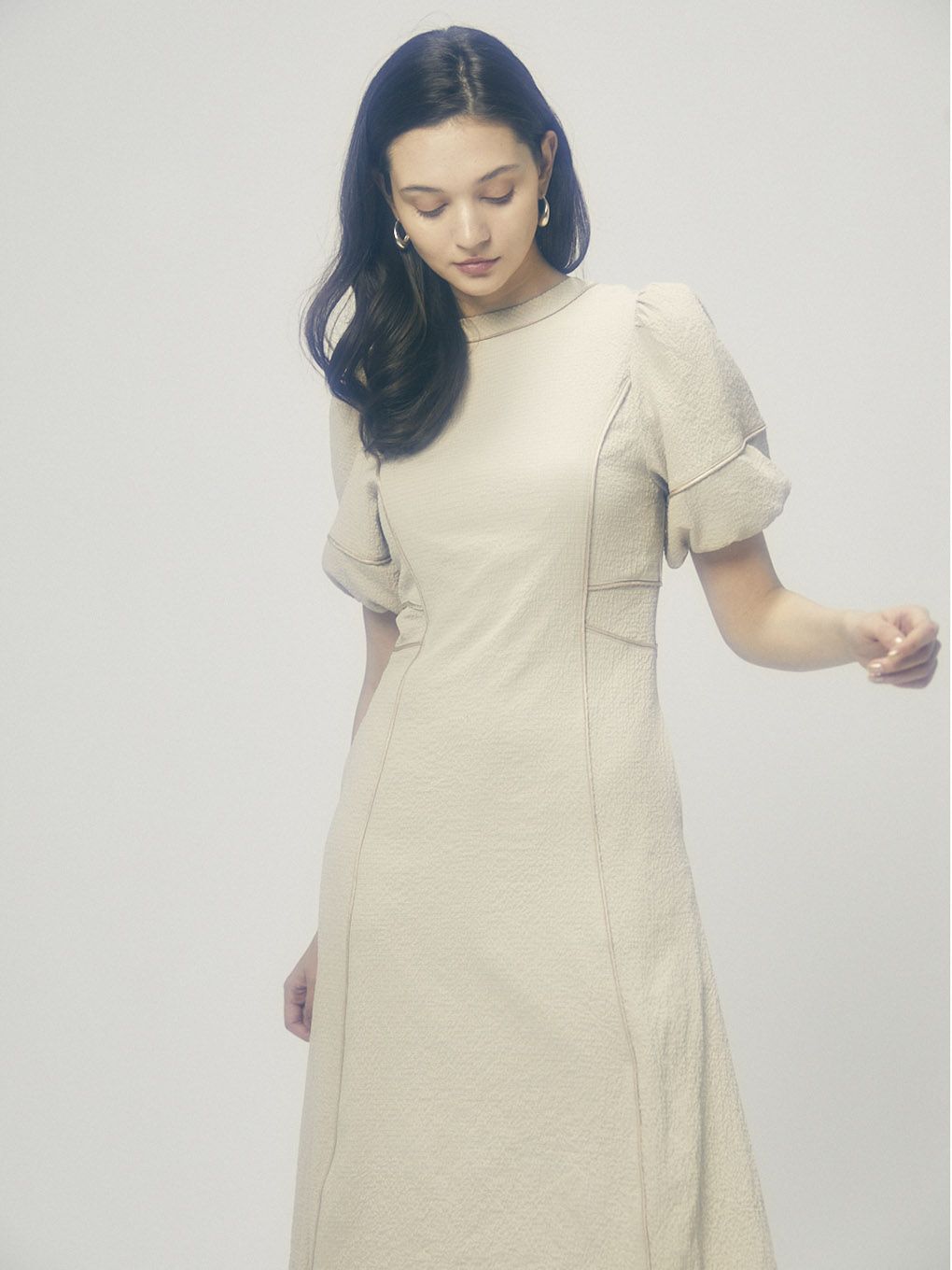 THE PIPING PUFF SLEEVE DRESS | Puff designs パフデザインズ THE PIPING PUFF SLEEVE DRESS | Puff designs パフデザインズ