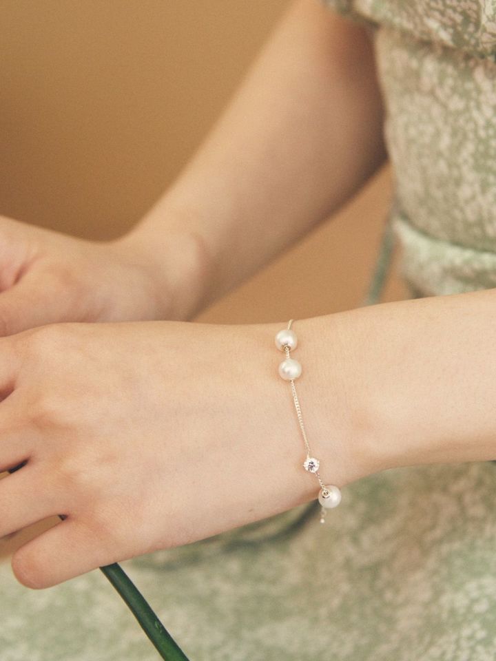 SV925】Pearl/Zirconia Bracelet | Puff designs パフデザインズ