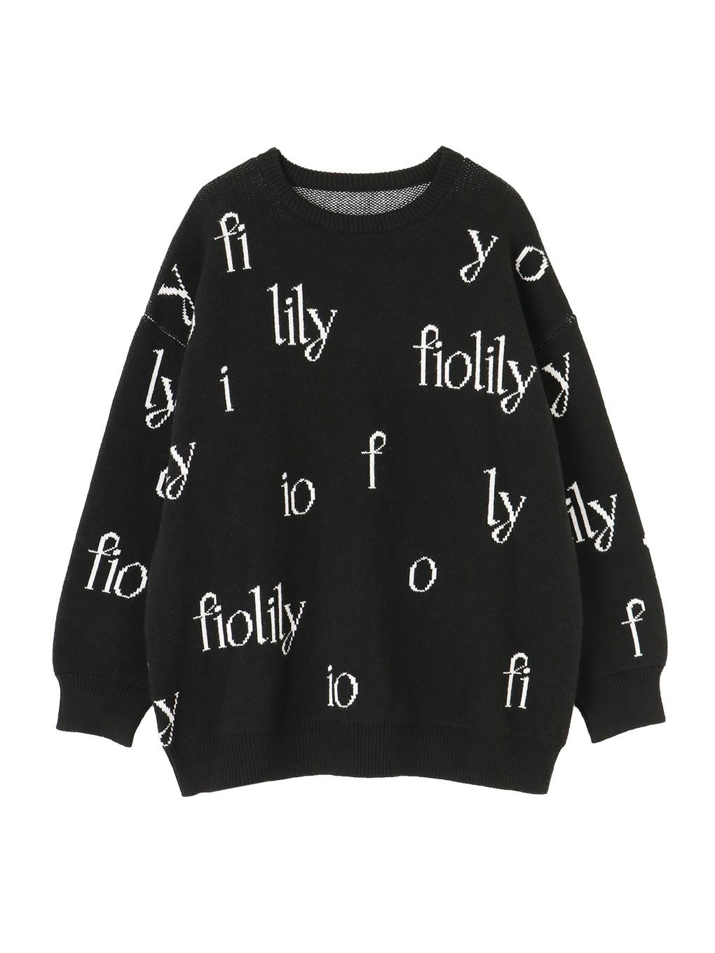 fiolily Random Letter Jacquard Knit Tops | Puff designs パフデザインズ