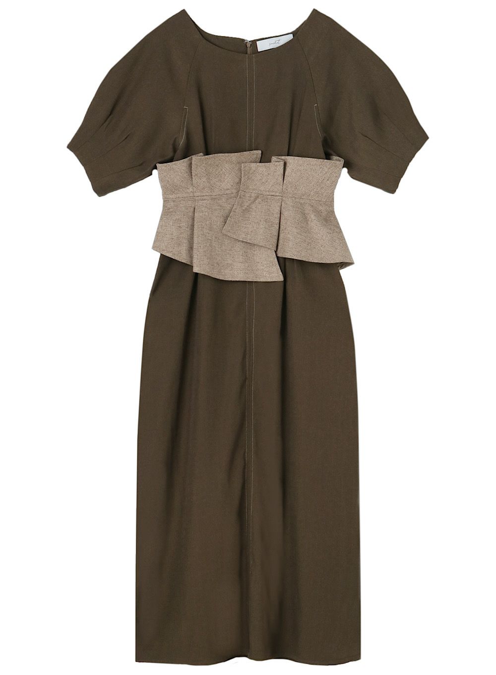 Belt Set Lantern Sleeve Dress