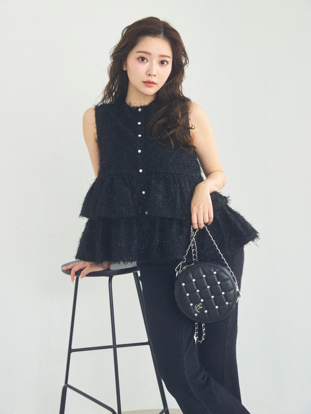 Sparkling Peplum Sleeveless Tops | Puff designs パフデザインズ