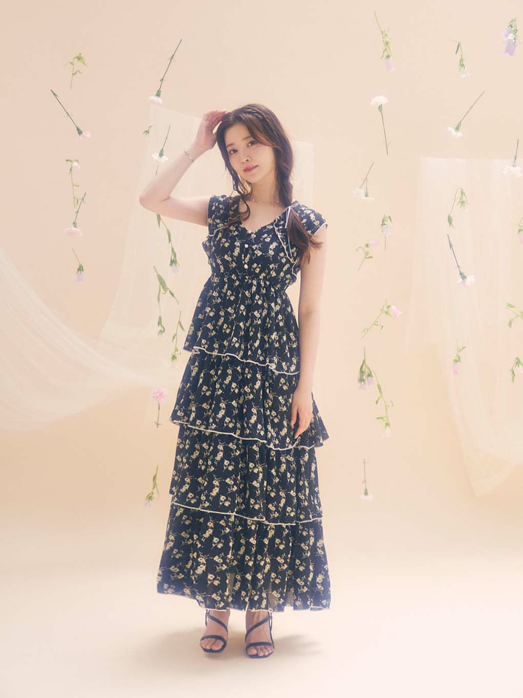 Flower Tiered Dress | Puff designs パフデザインズ