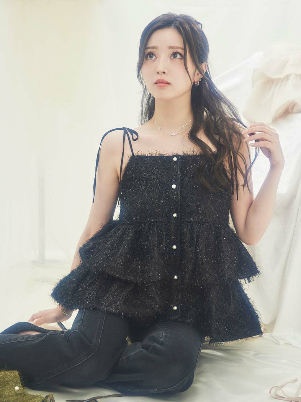 fiolily フィオリリー キラキラトップス オレンジ Fiolily キラキラトップス