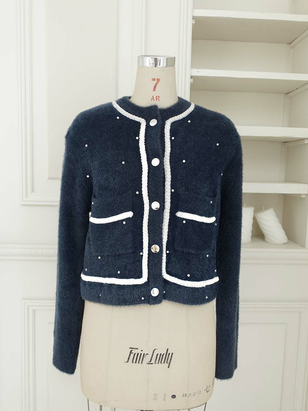 Pearl Beaded Knit Jacket