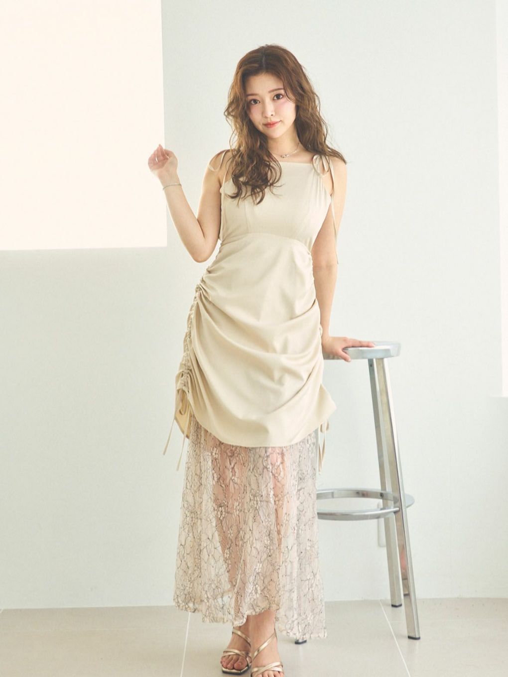 puff camisole dress きゅうさん専用 Lace Layered Camisole Dress | Puff designs パフデザインズ