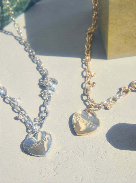 delivery Heart chain  ハートチェーン　金属ネックレス THE HEART CHAIN NECKLACE | Puff designs パフデザインズ