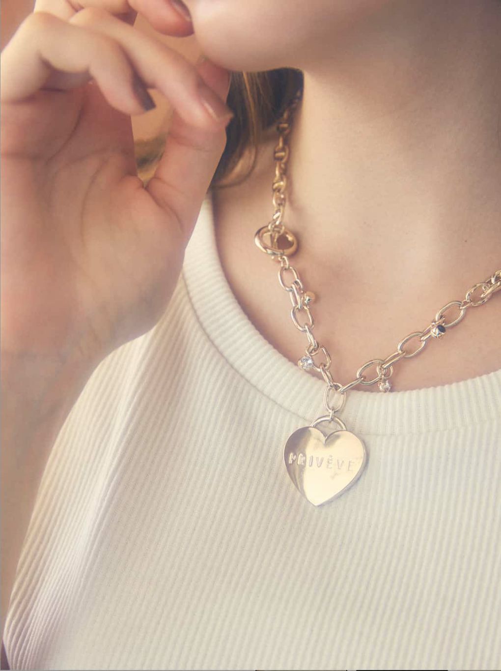 delivery Heart chain  ハートチェーン　金属ネックレス THE HEART CHAIN NECKLACE | Puff designs パフデザインズ