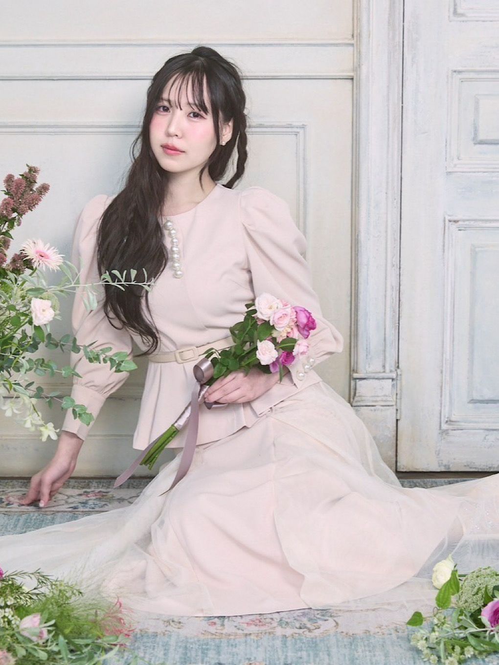 ブラウス シャツ Front embroidery peplum blouse レディース ce12299ffdba1bf2e72ca4ee9fd500