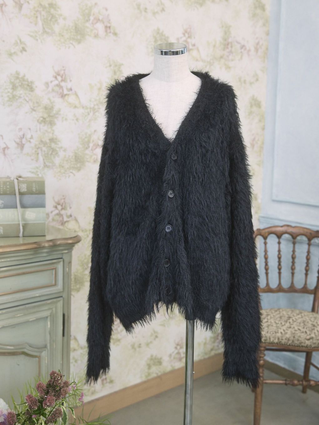 Unisex Shaggy Knit Cardigan | Puff designs パフデザインズ