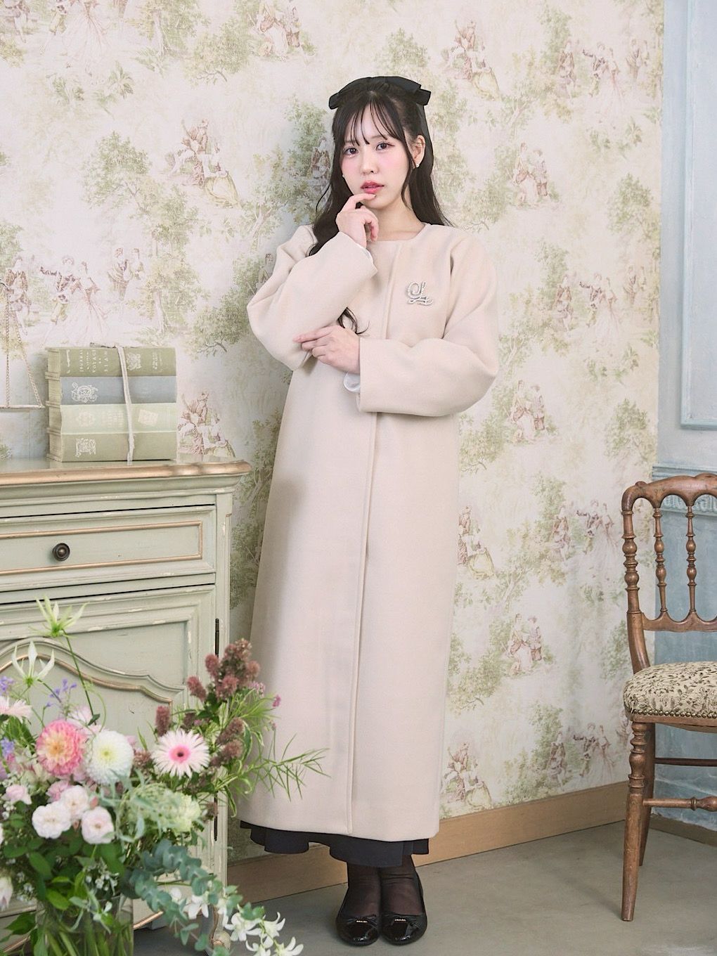 2way CollarLess Long Coat | Puff designs パフデザインズ