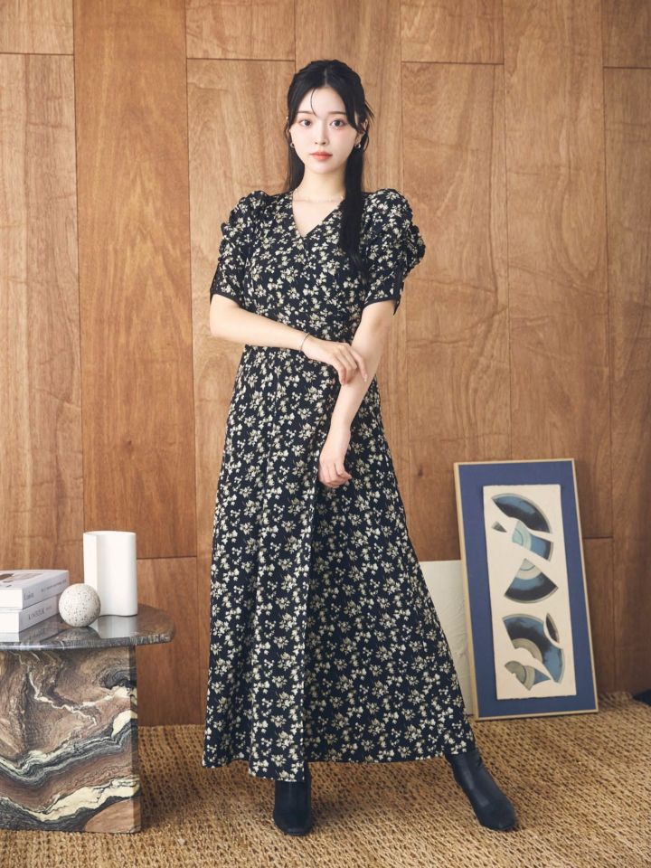 ワンピース Piping Flower Pattern Dress fiolily Piping Flower Pattern Dress | Puff designs パフデザインズ